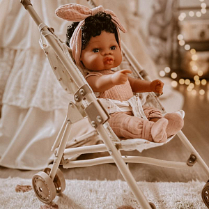 Прогулочная коляска для кукол Mrs. Ertha "Bouquet Silhouette", цветочный эскиз